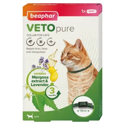 Beaphar Veto Pure Cat - репелентен нашийник за котки, против бълхи, кърлежи и комари