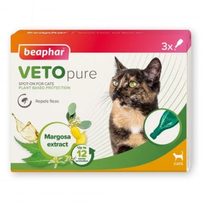 Beaphar VETOpure Flea Spot-On капки против бълхи за котки и котенца над 12 седмици, 3 пипети