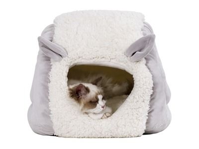 M-pets - Dolly Eco Grey - Пухкаво легло хралупа за котка в сиво