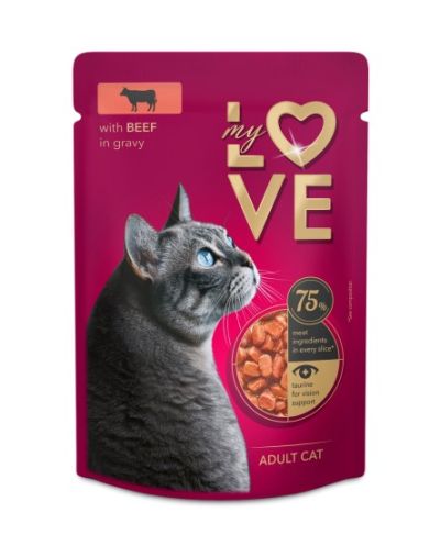 MY LOVE POUCH WITH BEEF IN GRAVY 0.085 – Пауч за котки с говеждо в сос грейви