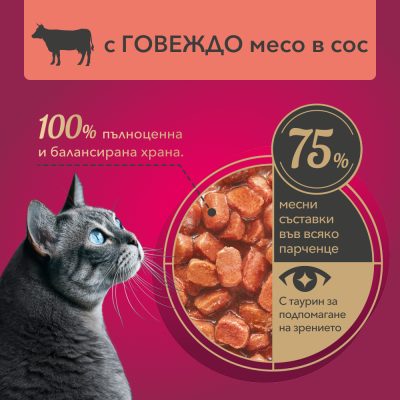 MY LOVE POUCH WITH BEEF IN GRAVY 0.085 – Пауч за котки с говеждо в сос грейви