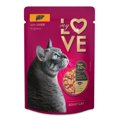 MY LOVE POUCH WITH LIVER IN DELICATE SAUCE 0.085 – Пауч за котки с дроб в деликатесен сос