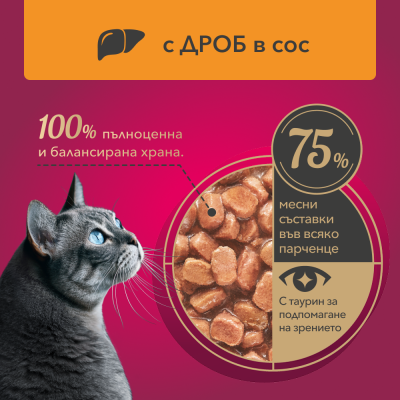 MY LOVE POUCH WITH LIVER IN DELICATE SAUCE 0.085 – Пауч за котки с дроб в деликатесен сос