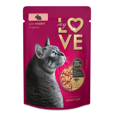 MY LOVE POUCH WITH RABBIT IN GRAVY 0.085 – Пауч за котки със заек в сос грейви