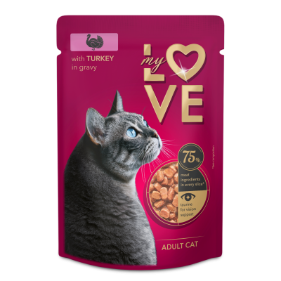 MY LOVE POUCH WITH TURKEY IN GRAVY 0.085 – Пауч за котки с пуйка в сос грейви