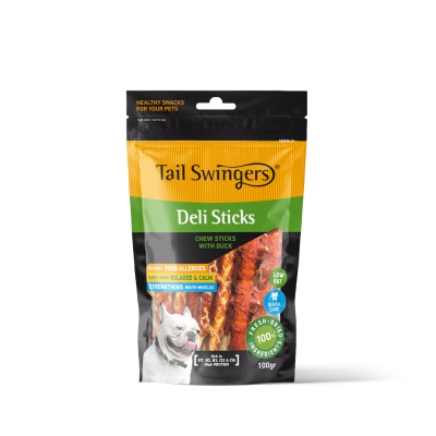 TAIL SWINGERS Deli Chewsticks with Duck- 100гр кожени солети с патица