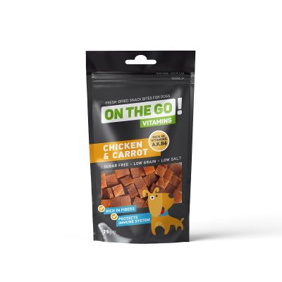 ON THE GO Chicken & Carrot Vitamins Bites- 25гр хапки пиле и морков