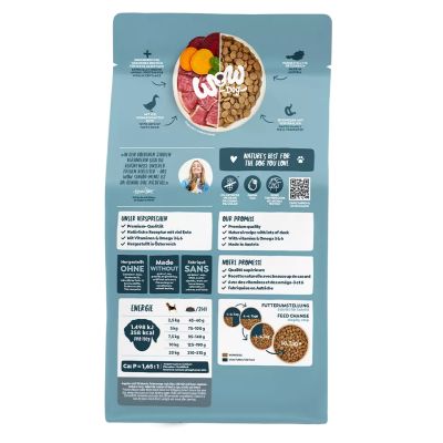 WOW Dog Senior Mini - патешко с мента и червено цвекло 1кг 