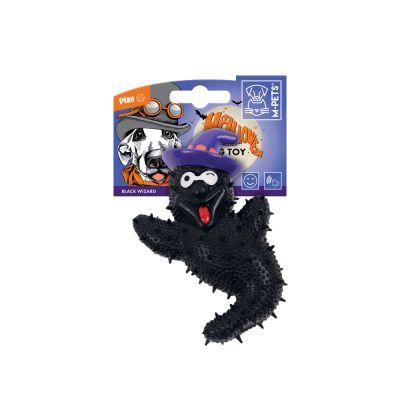 M-pets Halloween Dog Toy Black Wizard - Играчка за куче латексов Черен магьосник с пискун