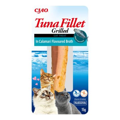 Inaba Grilled Tuna Fillet – филе от риба тон в бульон от калмари за котки 15 гр