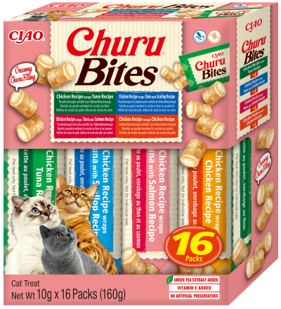 Inaba Churu Bites Variety – меки лакомства за котки с кремообразен пълнеж 16 x 10гр