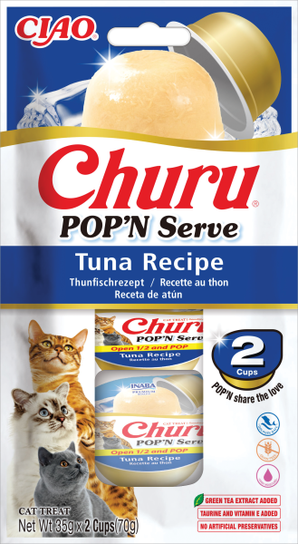 Inaba Churu POP’N SERVE Tuna Recipe – меко желе лакомство за котки с риба тон 2 x 35гр