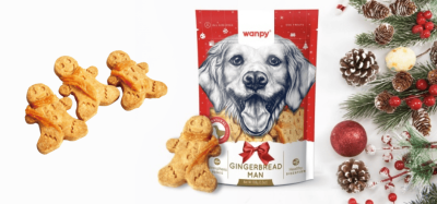Wanpy Christmas Gingerbred Biscuits 100гр- хрупкави джинджифилови бисквитки за кучета, с пилешко