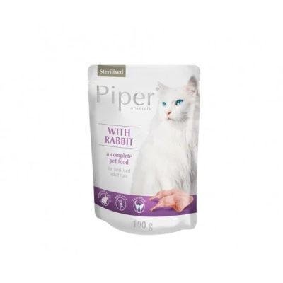 Piper Cat Sterilised 100гр пауч - за кастрирани котки със заек