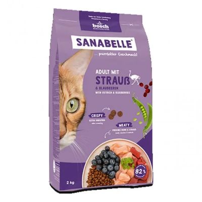 Sanabelle Adult - суха храна за котки с щраус и боровинки